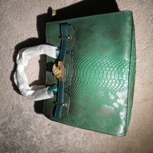 Sac à Main de Luxe Vert en Cuir de Crocodile Véritable - Élégance Intemporelle